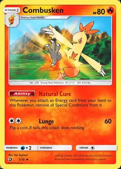 Combusken 5/70 Dragon Majesty Pokemon card