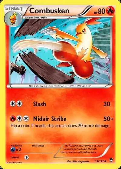 Combusken 13/111 Furious Fists Pokemon card