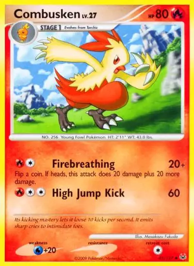 Combusken 45/127 Platinum Pokemon card