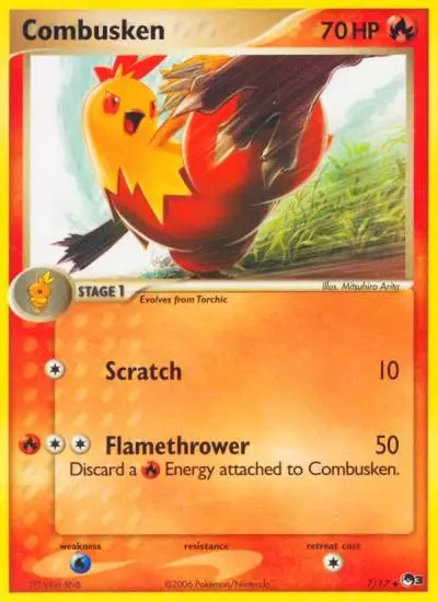 Combusken 7/17 POP Series 3 Pokemon card