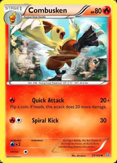 Combusken 27/160 Primal Clash Pokemon card