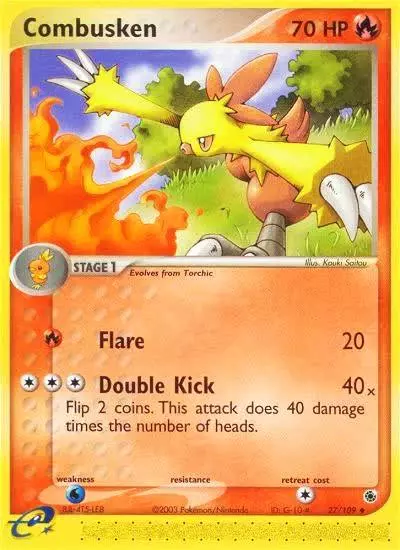 Combusken 27/109 Ruby & Sapphire Pokemon card