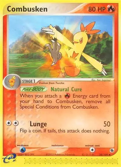 Combusken 28/109 Ruby & Sapphire Pokemon card