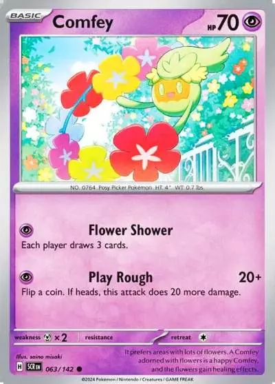Comfey 63/142 Stellar Crown Pokemon card
