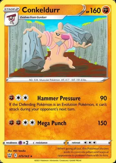 Conkeldurr 75/163 Battle Styles Pokemon card