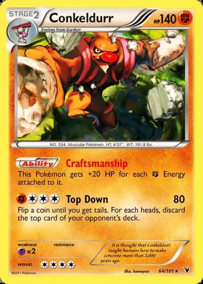 Conkeldurr 64/101 Noble Victories Pokemon card