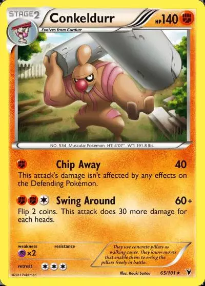 Conkeldurr 65/101 Noble Victories Pokemon card