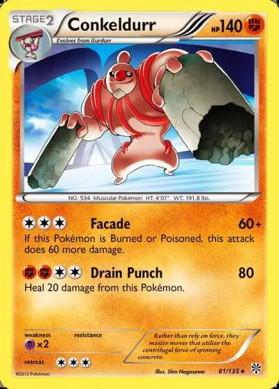 Conkeldurr 81/135 Plasma Storm Pokemon card