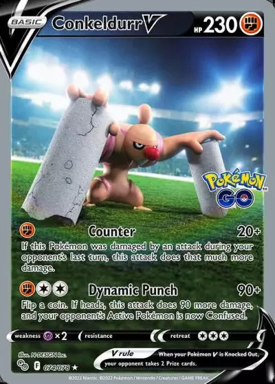 Conkeldurr V 74/78 Pokémon GO Pokemon card