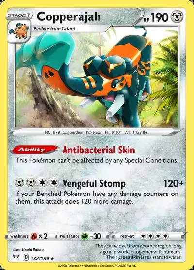 Copperajah 132/189 Darkness Ablaze Pokemon card