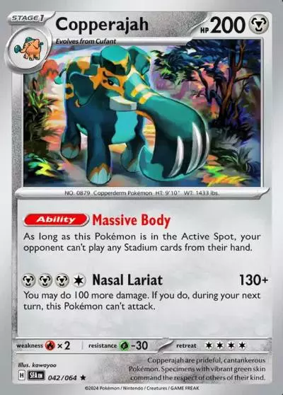Copperajah 42/64 Shrouded Fable Pokemon card