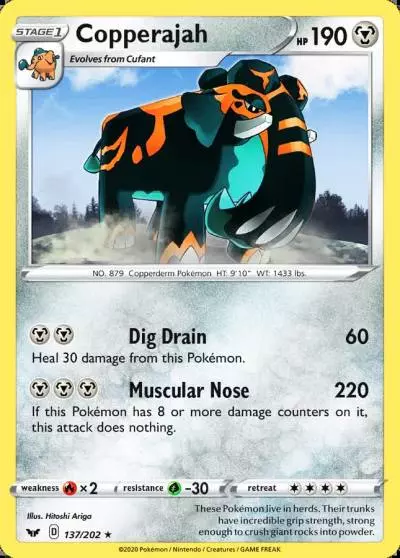 Copperajah 137/202 Sword & Shield Pokemon card
