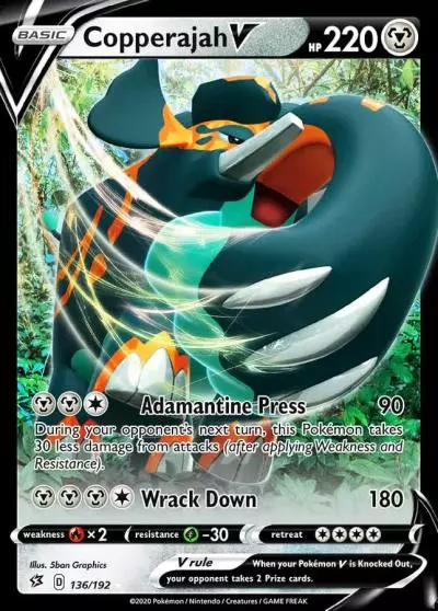 Copperajah V 136/192 Rebel Clash Pokemon card