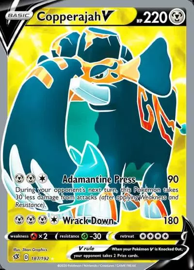 Copperajah V 187/192 Rebel Clash Pokemon card