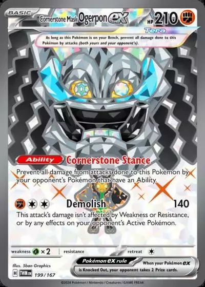 Cornerstone Mask Ogerpon ex 199/167 Twilight Masquerade Pokemon card