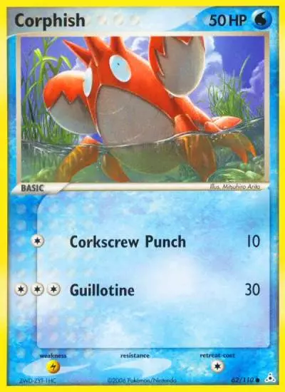 Corphish 62/110 Holon Phantoms Pokemon card