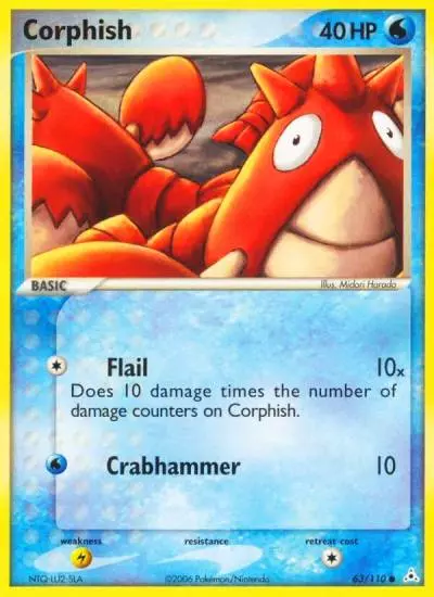 Corphish 63/110 Holon Phantoms Pokemon card
