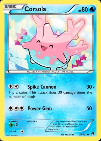 Corsola 29/122 BREAKpoint Pokemon card