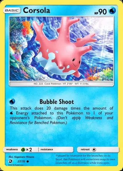 Corsola 27/70 Dragon Majesty Pokemon card