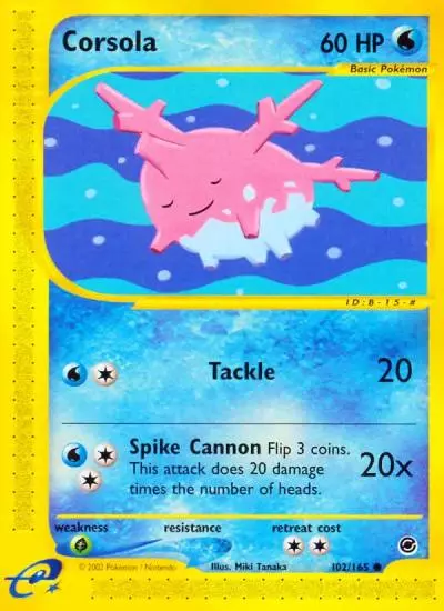 Corsola 102/165 Expedition Base Set Pokemon card