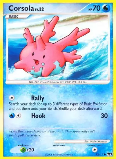 Corsola 13/17 POP Series 7 Pokemon card