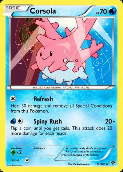 Corsola 36/146 XY Pokemon card
