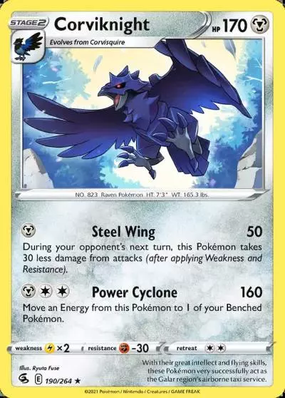 Corviknight 190/264 Fusion Strike Pokemon card