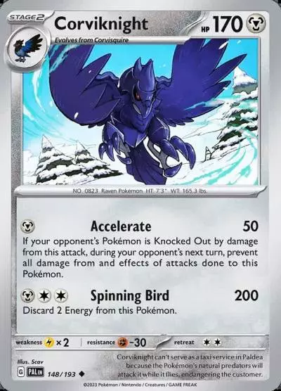 Corviknight 148/193 Paldea Evolved Pokemon card
