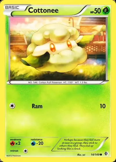 Cottonee 14/149 Boundaries Crossed Pokemon card