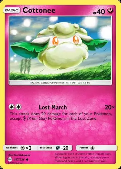 Cottonee 147/236 Cosmic Eclipse Pokemon card