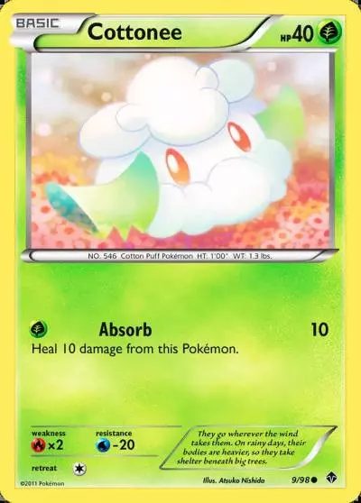Cottonee 9/98 Emerging Powers Pokemon card