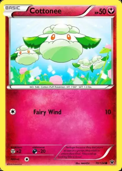 Cottonee 70/124 Fates Collide Pokemon card