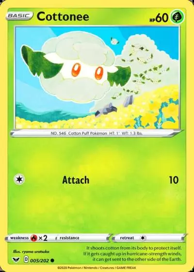 Cottonee 5/202 Sword & Shield Pokemon card