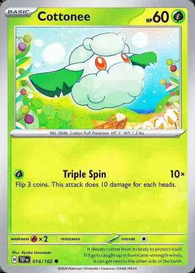 Cottonee 14/162 Temporal Forces Pokemon card