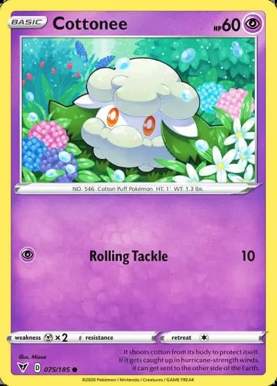 Cottonee 75/185 Vivid Voltage Pokemon card