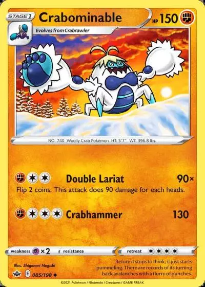Crabominable 85/198 Chilling Reign Pokemon card