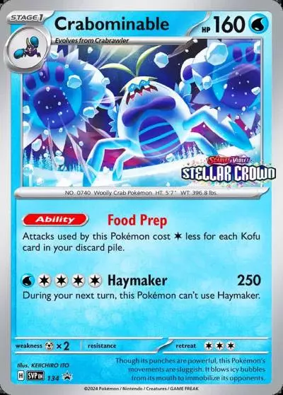 Crabominable 134/165 Scarlet & Violet Black Star Promos Pokemon card