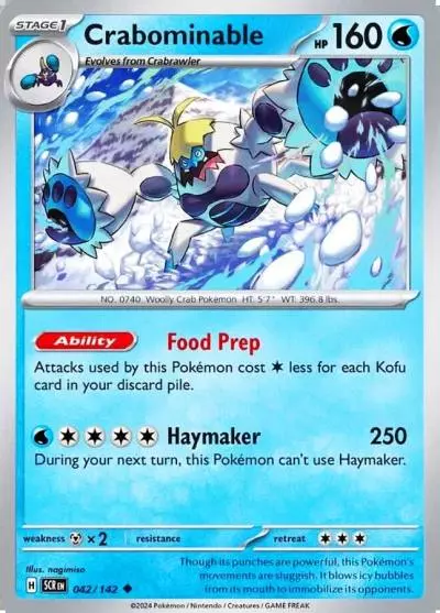 Crabominable 42/142 Stellar Crown Pokemon card