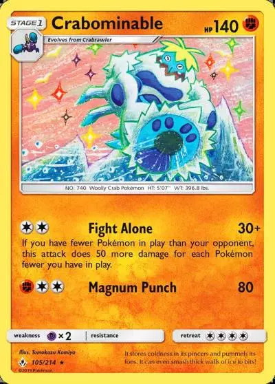 Crabominable 105/214 Unbroken Bonds Pokemon card