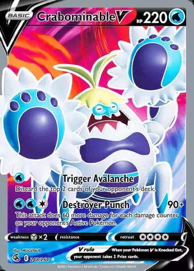 Crabominable V 248/264 Fusion Strike Pokemon card