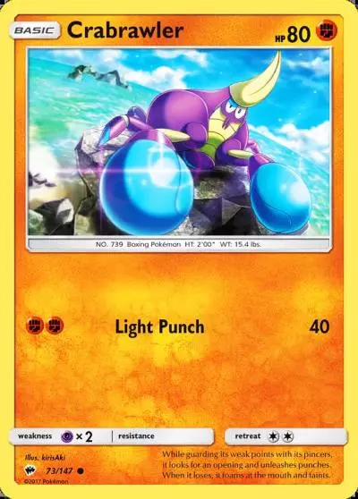 Crabrawler 73/147 Burning Shadows Pokemon card