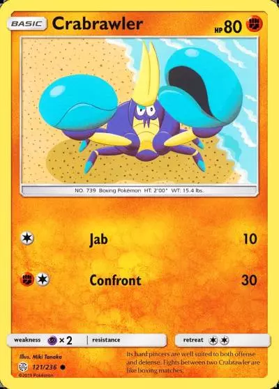 Crabrawler 121/236 Cosmic Eclipse Pokemon card