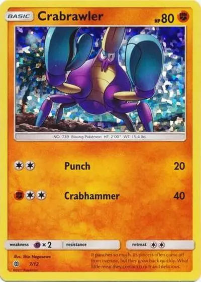Crabrawler 7/12 McDonald's Collection 2017 Pokemon card