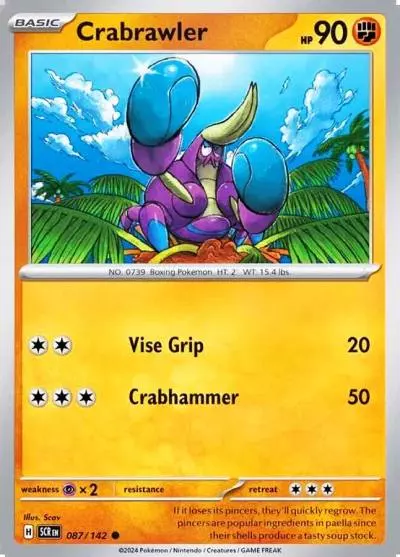 Crabrawler 87/142 Stellar Crown Pokemon card