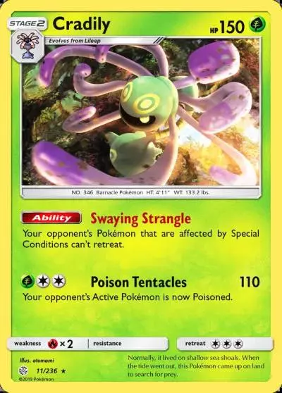 Cradily 11/236 Cosmic Eclipse Pokemon card