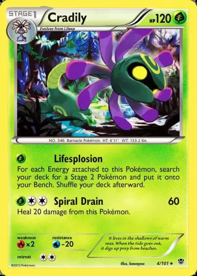 Cradily 4/101 Plasma Blast Pokemon card