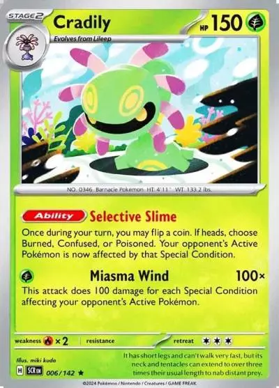 Cradily 6/142 Stellar Crown Pokemon card