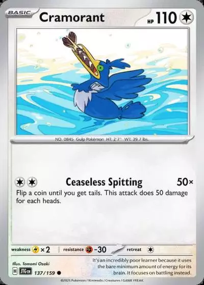 Cramorant 137/159 Journey Together Pokemon card