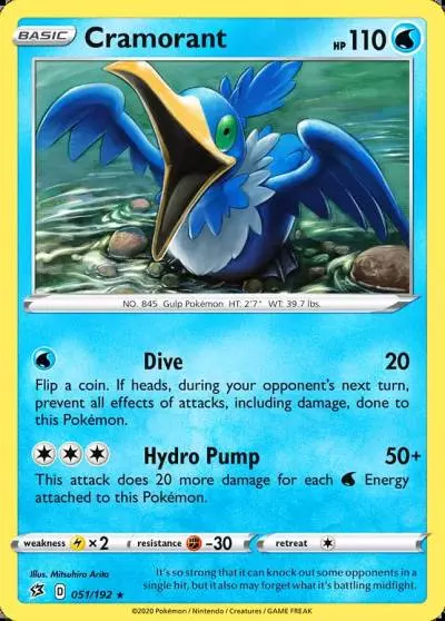 Cramorant 51/192 Rebel Clash Pokemon card