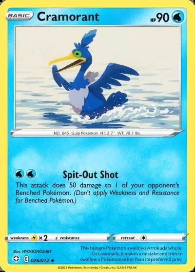 Cramorant 28/72 Shining Fates Pokemon card